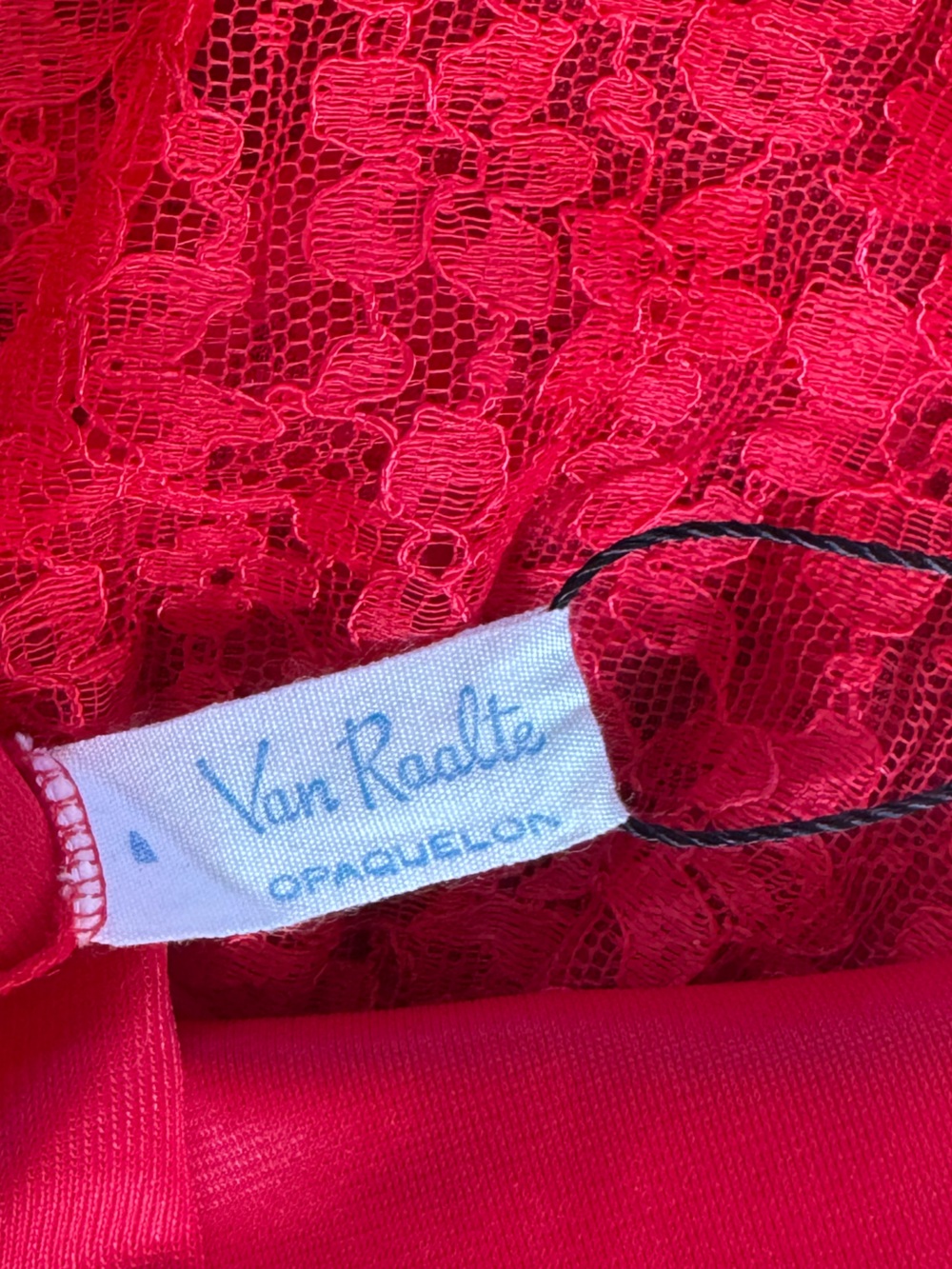 Vtg Van Raalte Red Opaquelon Nylon Full Slip 7908A Lace Size 40 PinUp 1950s - Picture 2 of 16